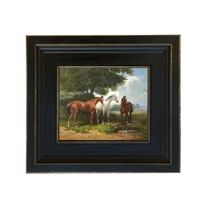 5x6 Three Horse Canvas Framed Print