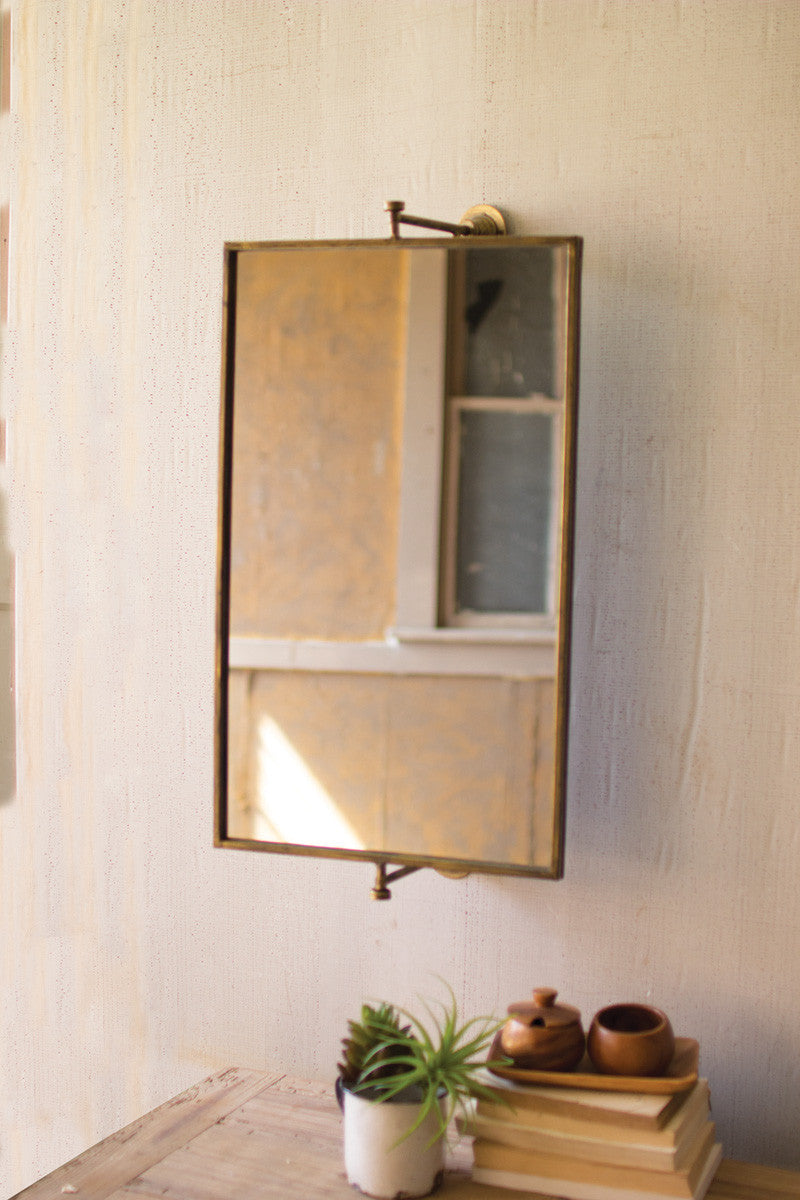 Swivel Wall Mirror (Antique Gold Finish)