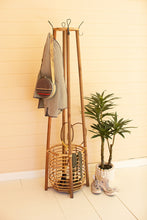 Load image into Gallery viewer, Rattan Coat Rack with Umbrella Basket
