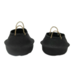 Black Seagrass Belly Baskets (2 Sizes)