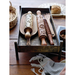 Hand-Carved Wood Rolling Pin (3 Styles)