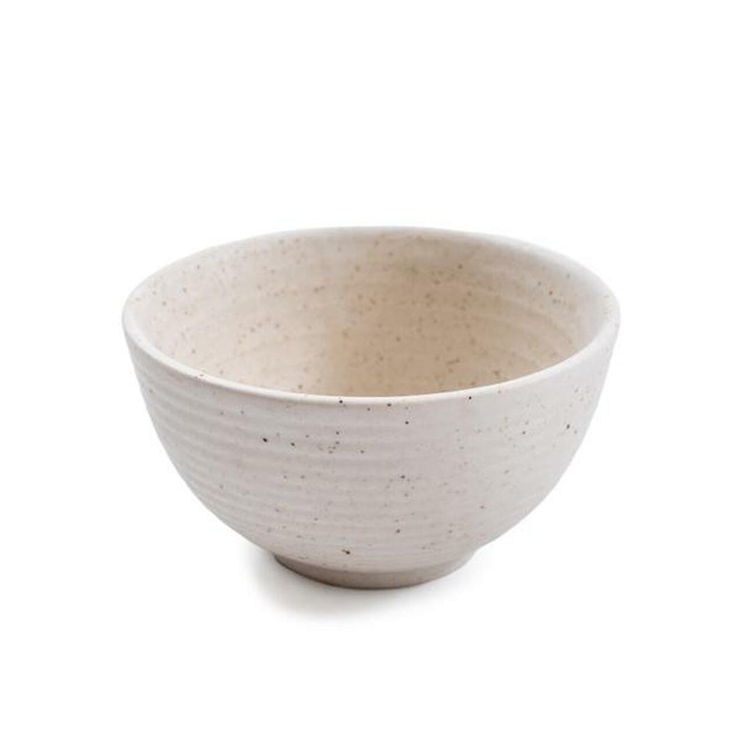 Ribbed Ceramic Speckled Dinner Bowl