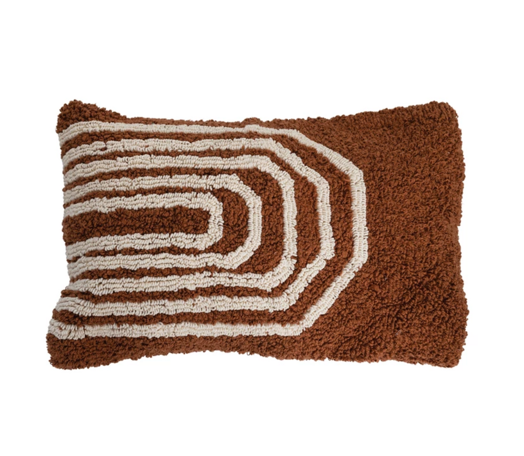 Rust & Cream Rainbow Loop Pillow