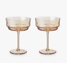 Load image into Gallery viewer, Amber Tulip Coupe Glassware
