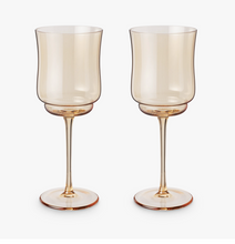 Load image into Gallery viewer, Amber Tulip Wine Glass
