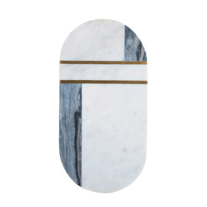 Marble And Brass Oval Board