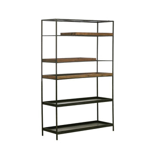 5-Tier Metal Shelf w/ Wood Trays