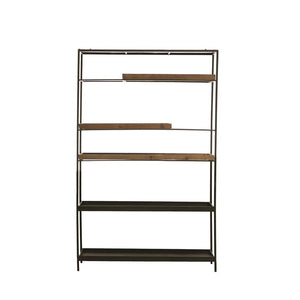 5-Tier Metal Shelf w/ Wood Trays
