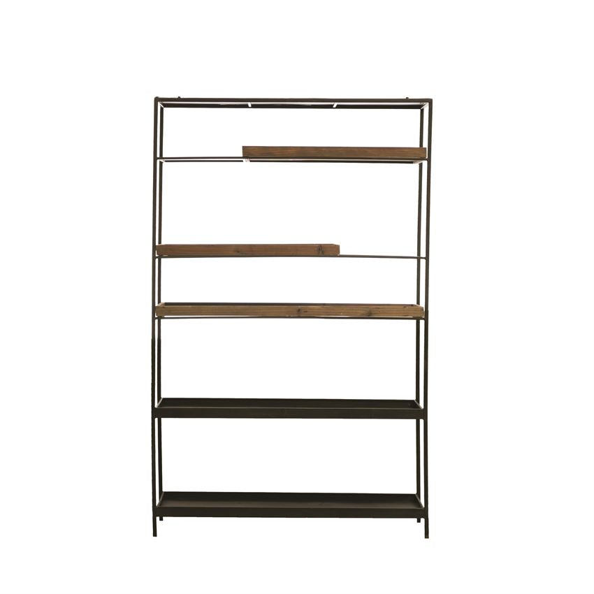 5-Tier Metal Shelf w/ Wood Trays