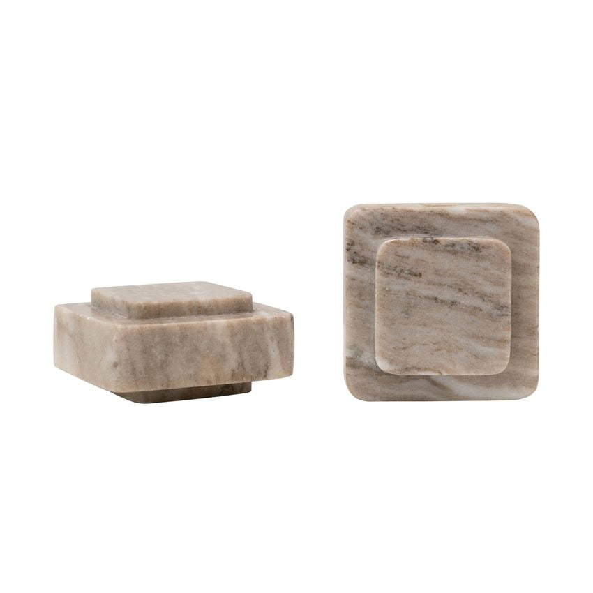 Square Marble Bookends (Set of 2)