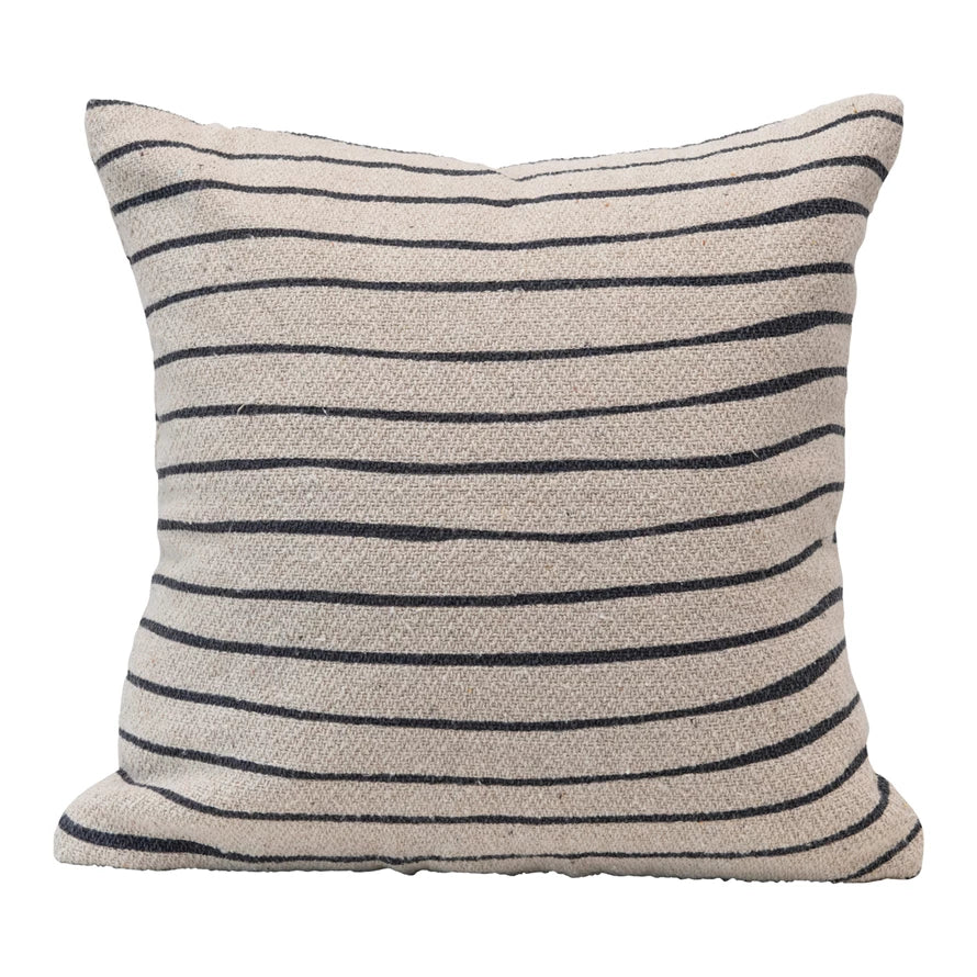 Cotton Blend Striped Pillow