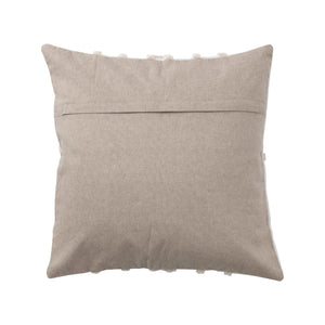 Cream 20" Aztec Tufted Chambray Pillow