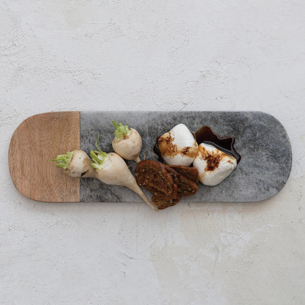 Gray Marble & Mango Wood Board
