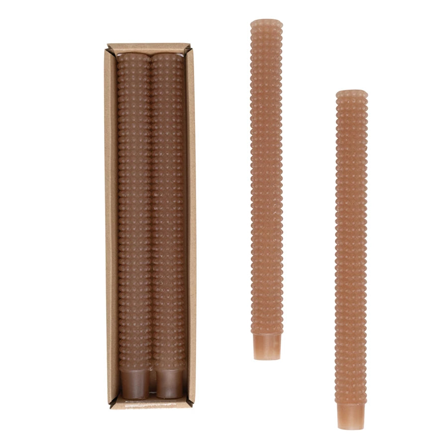Hobnail Taper Candles, Set of 2