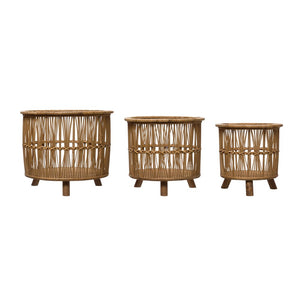 Bamboo Footed Baskets (3 Sizes)