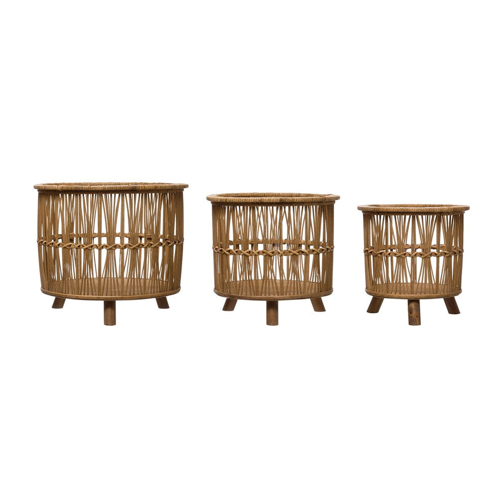 Bamboo Footed Baskets (3 Sizes)