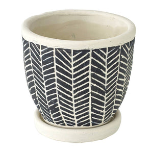 Herringbone Ceramic Planter (2 Colors)
