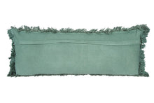 Load image into Gallery viewer, Cotton Pillow w/ Fringe Green
