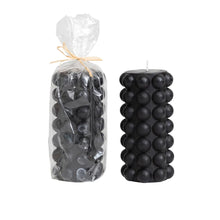 Load image into Gallery viewer, Black Hobnail Pillar Candle (2 Sizes)

