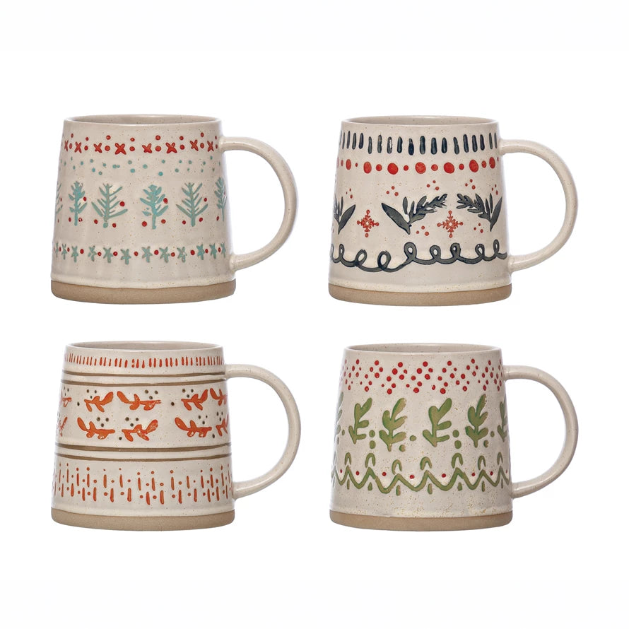 Stamped Holiday Mugs (4 Styles)