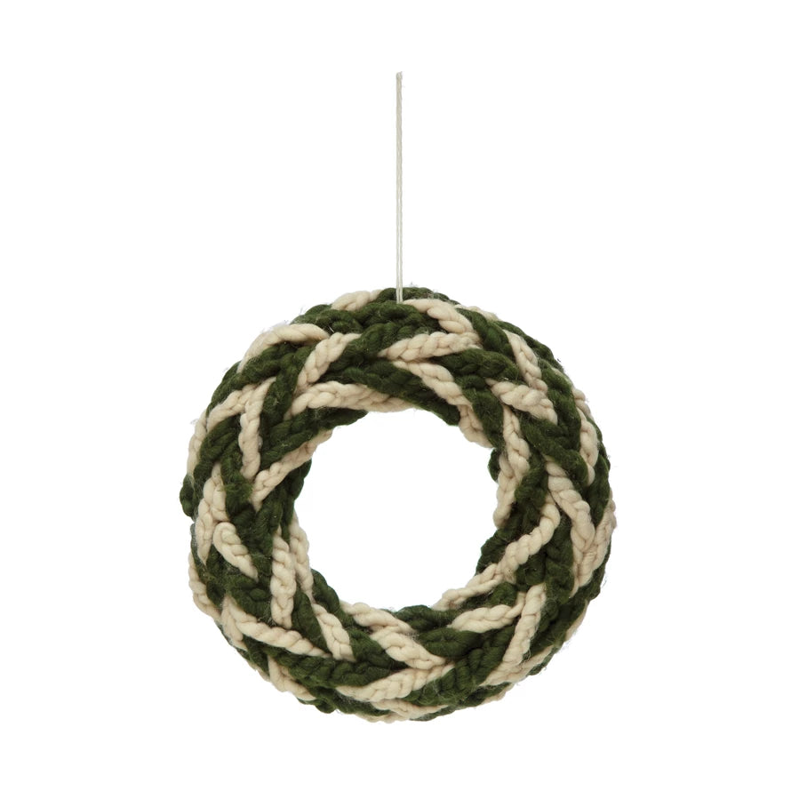 Green Crocheted Fabric Wreath